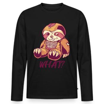Paresseux effrayants Horreur Paresseux meurtriers W - T-shirt manches longues Premium bio Homme - noir - Devant - Nico (187cm)