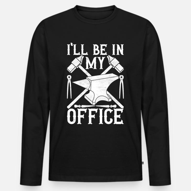 Schmied Schmieden Amboss - Männer Premium Bio Langarmshirt - Schwarz