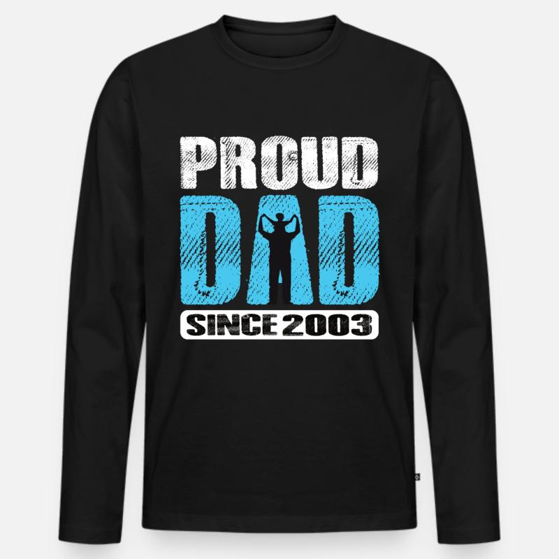 Proud Dad Since 2003 - Männer Premium Bio Langarmshirt - Schwarz