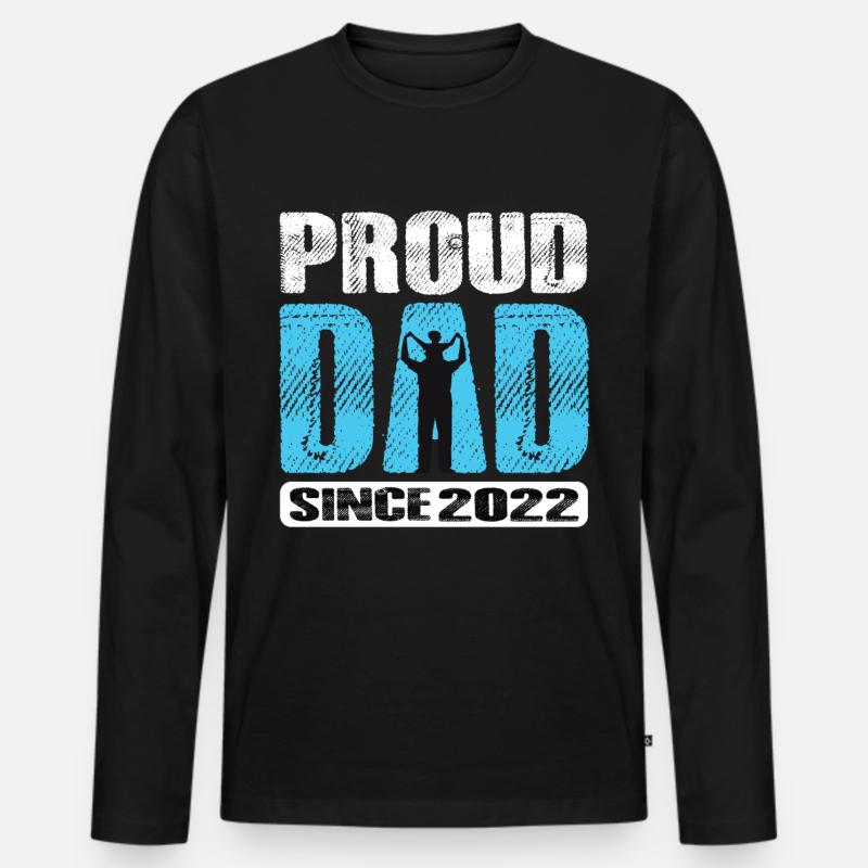 Proud Dad Since 2022 - Männer Premium Bio Langarmshirt - Schwarz