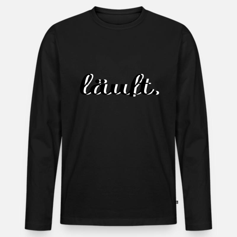 Läuft - Männer Premium Bio Langarmshirt - Schwarz