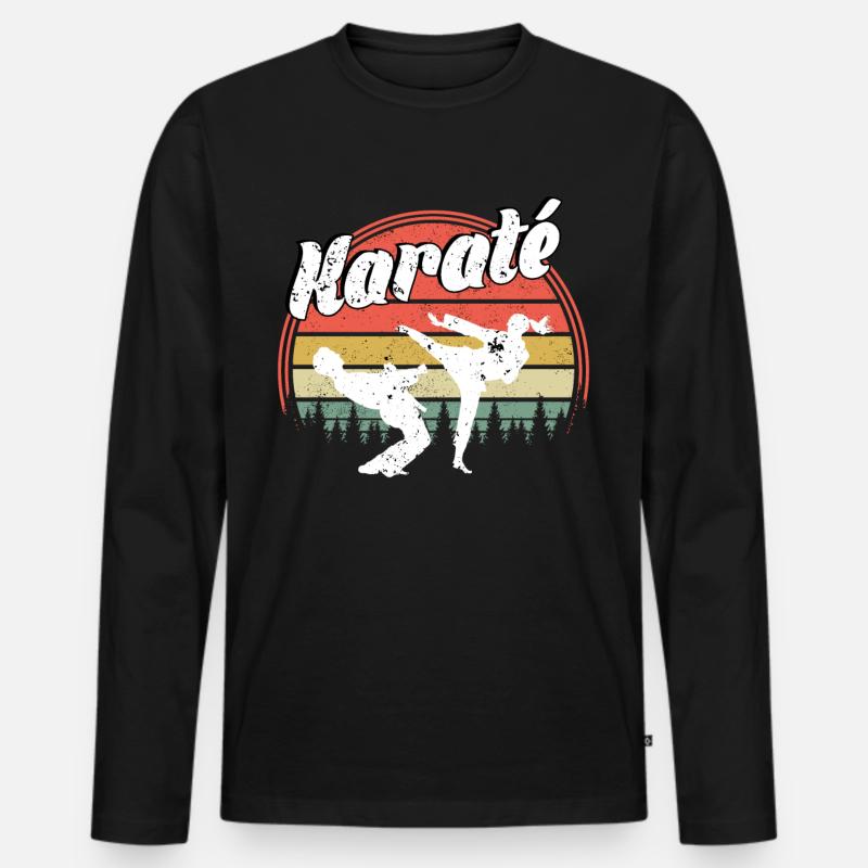Karate - Männer Premium Bio Langarmshirt - Schwarz