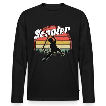 Freestyle scooter - Men's Premium Organic Long Sleeve Shirt - black - Front - Nico (187cm)
