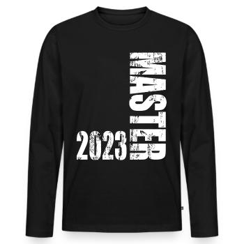 Master Abschluss 2023 Vintage Design - Männer Premium Bio Langarmshirt - Schwarz - Vorne - Nico (187cm)