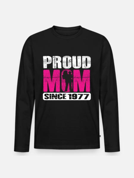 Proud Mom Since 1977 - Men's Premium Organic Long Sleeve Shirt - black