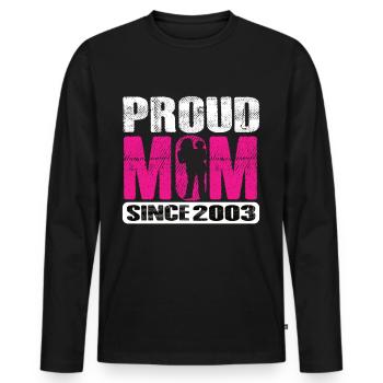 Proud Mom Since 2003 - Men's Premium Organic Long Sleeve Shirt - black - Front - Nico (187cm)