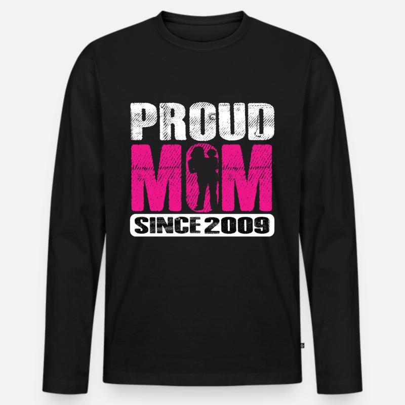 Proud Mom Since 2009 - Männer Premium Bio Langarmshirt - Schwarz