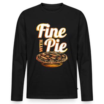 Fine With Pie Pumpkin Pie Autumn Thanksgiving - Männer Premium Bio Langarmshirt - Schwarz - Vorne - Nico (187cm)