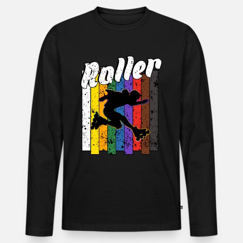 Rollerblades - Männer Premium Bio Langarmshirt - Schwarz