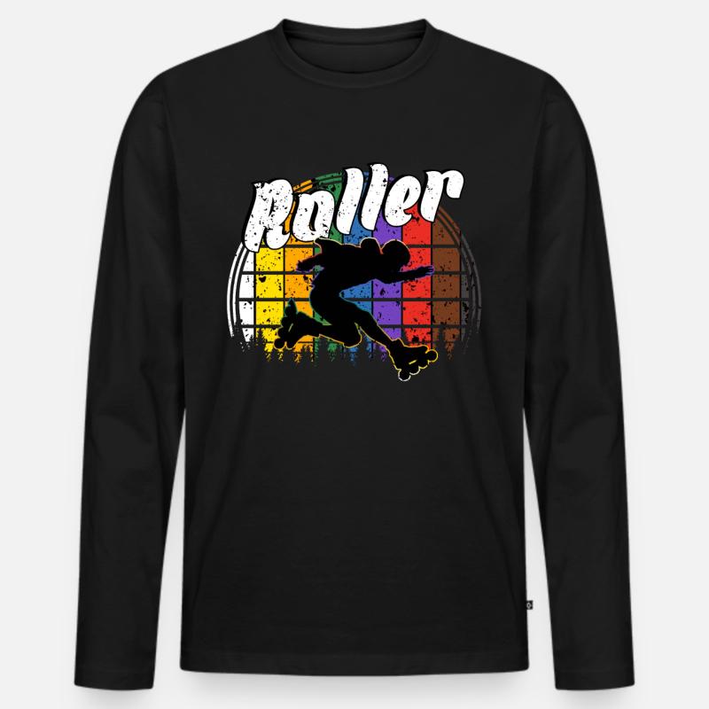 Rollerblades - Männer Premium Bio Langarmshirt - Schwarz