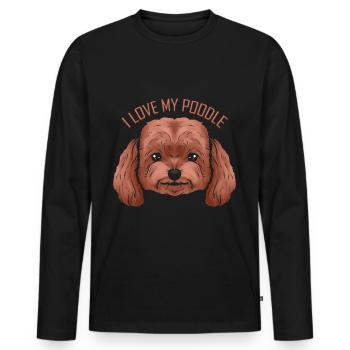 Dog Lover - I Love My Poodle - Men's Premium Organic Long Sleeve Shirt - black - Front - Nico (187cm)