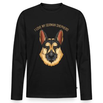 Dog Lover - I Love My English Shepherd - Men's Premium Organic Long Sleeve Shirt - black - Front - Nico (187cm)