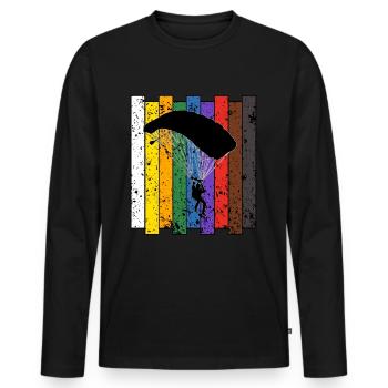 parachute - Men's Premium Organic Long Sleeve Shirt - black - Front - Nico (187cm)