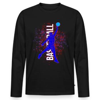 Basketballspieler - Basketball - BBall - Basketball - Männer Premium Bio Langarmshirt - Schwarz - Vorne - Nico (187cm)