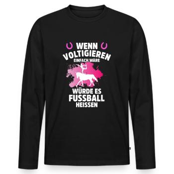 Voltigieren Reiten Reiter Voltigierer Akrobat - Männer Premium Bio Langarmshirt - Schwarz - Vorne - Nico (187cm)