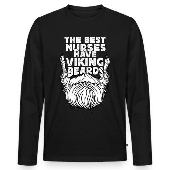 The Best Nurses Have Viking Beards - Männer Premium Bio Langarmshirt - Schwarz - Vorne - Nico (187cm)