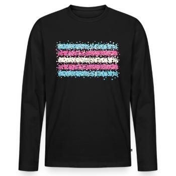 Transgender Transsexual Transsexual Flag - Men's Premium Organic Long Sleeve Shirt - black - Front - Nico (187cm)