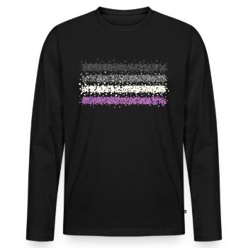 Asexual Asexuality ACE Asexual Flag LGBTQ - Men's Premium Organic Long Sleeve Shirt - black - Front - Nico (187cm)