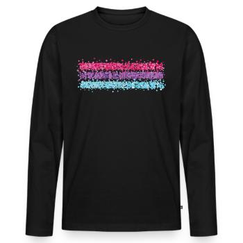 Bisexualité bisexuelle Drapeau gay gay - T-shirt manches longues Premium bio Homme - noir - Devant - Nico (187cm)