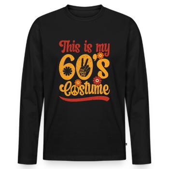 Costumes de tenue de fête des années 60 des années 1960 - T-shirt manches longues Premium bio Homme - noir - Devant - Nico (187cm)