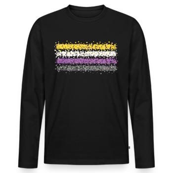 Asexuel Asexualité ACE Asexuel Drapeau LGBTQ - T-shirt manches longues Premium bio Homme - noir - Devant - Nico (187cm)