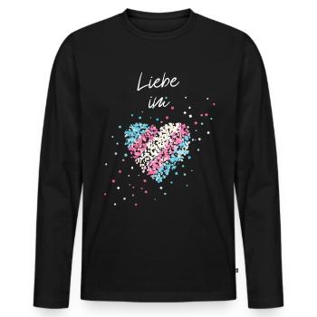 Love in the heart Transgender Transsexual Transsexual - Men's Premium Organic Long Sleeve Shirt - black - Front - Nico (187cm)