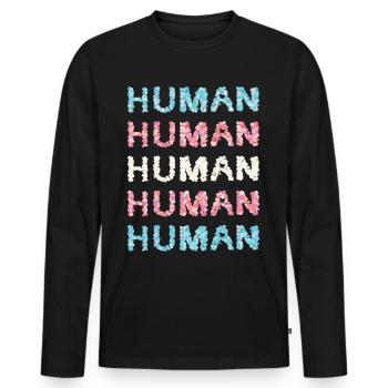 Transgender Transsexual Trans Transsexual Flag - Men's Premium Organic Long Sleeve Shirt - black - Front - Nico (187cm)