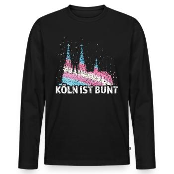 Kölner Dom Köln Kölle Transgender Transsexuell - Männer Premium Bio Langarmshirt - Schwarz - Vorne - Nico (187cm)