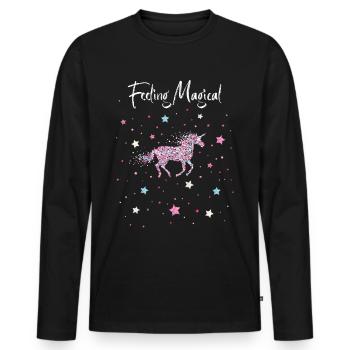 Unicorn Transgender Transsexual Transsexual - Men's Premium Organic Long Sleeve Shirt - black - Front - Nico (187cm)