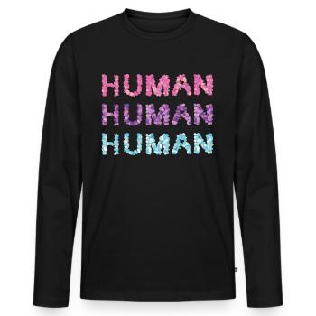 Bisexualité Bisexuelle Flag Bi Homo Gay - T-shirt manches longues Premium bio Homme - noir - Devant - Nico (187cm)