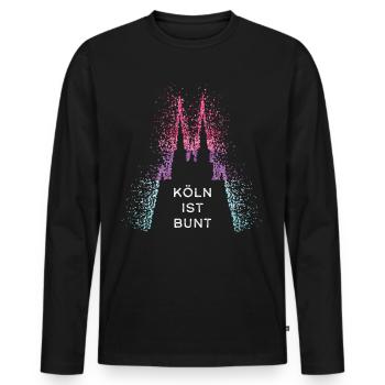 Bisexualité bisexuelle Drapeau Gay Homo Gay - T-shirt manches longues Premium bio Homme - noir - Devant - Nico (187cm)