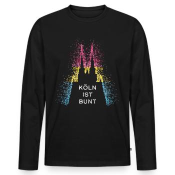 Cathédrale de Cologne Colonia Pansexuel Pansexuel - T-shirt manches longues Premium bio Homme - noir - Devant - Nico (187cm)