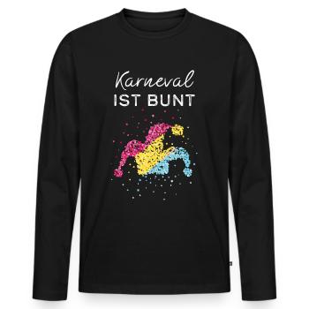 Carnival Carnival Confetti Pansexual Pansexual - Men's Premium Organic Long Sleeve Shirt - black - Front - Nico (187cm)