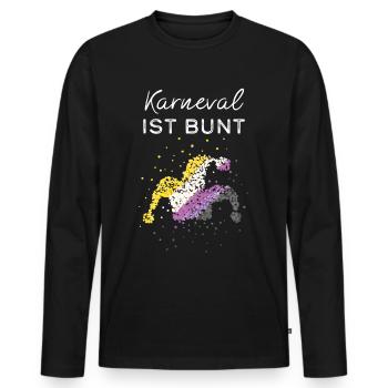 Karneval Fasching Fasnacht Asexuell Asexualität - Männer Premium Bio Langarmshirt - Schwarz - Vorne - Nico (187cm)