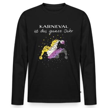 Carnival Fool's Cap Asexual Asexuality - Men's Premium Organic Long Sleeve Shirt - black - Front - Nico (187cm)