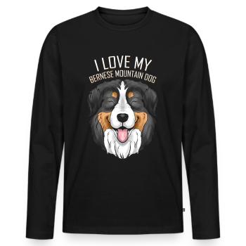 Dog Lover - I Love My Bernese Mountain Dog - Männer Premium Bio Langarmshirt - Schwarz - Vorne - Nico (187cm)