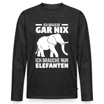 Dickhäuter Rüsseltier Dabbing Elefant - Männer Premium Bio Langarmshirt - Anthrazit meliert - Vorne - Nico (187cm)