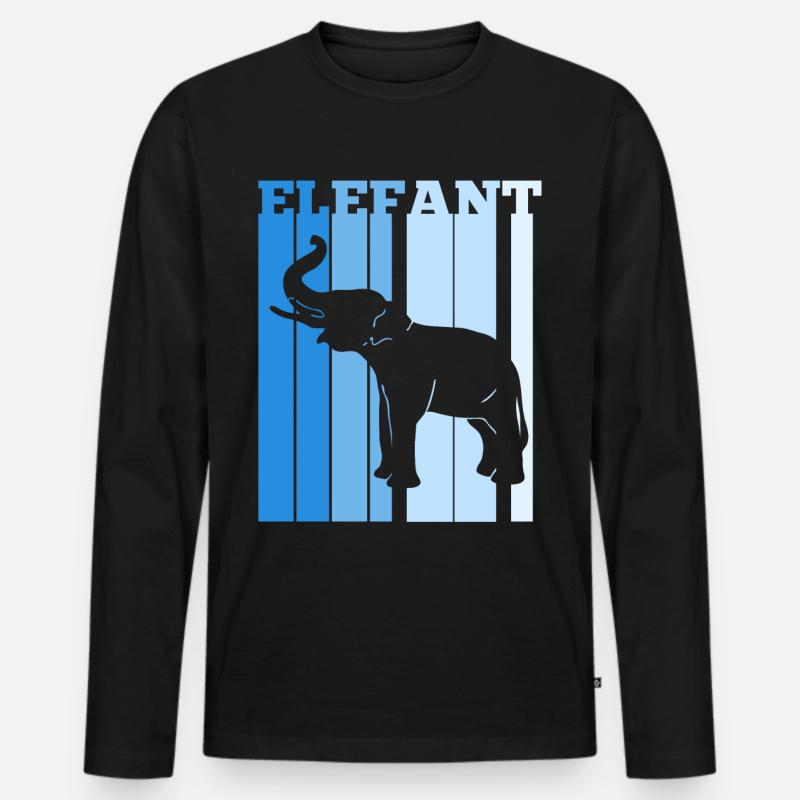 Dickhäuter Rüsseltier Elefant - Männer Premium Bio Langarmshirt - Schwarz
