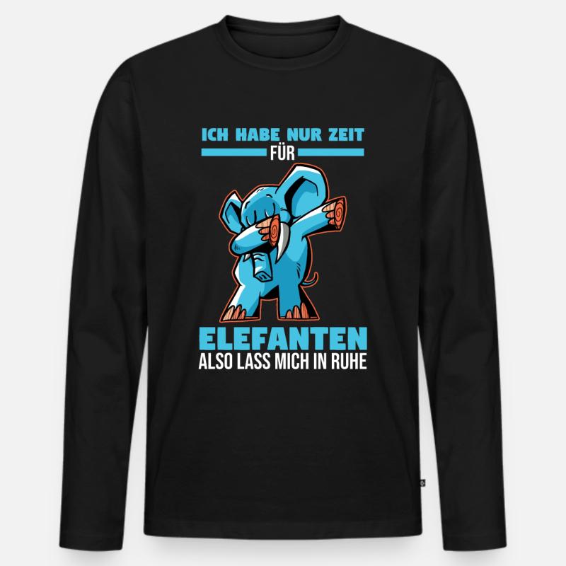 Dickhäuter Rüsseltier Elefant - Männer Premium Bio Langarmshirt - Schwarz