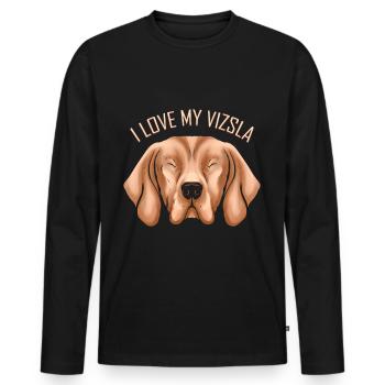 Dog Lover - I Love My Magyar Vizsla - Men's Premium Organic Long Sleeve Shirt - black - Front - Nico (187cm)