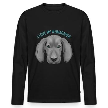 Dog Lover - I Love My Weimaraner - Men's Premium Organic Long Sleeve Shirt - black - Front - Nico (187cm)