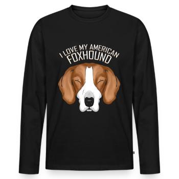 Dog Lover - J’aime mon foxhound américain - T-shirt manches longues Premium bio Homme - noir - Devant - Nico (187cm)