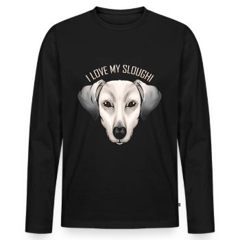Dog Lover - J’aime mon Sloughi - T-shirt manches longues Premium bio Homme - noir - Devant - Nico (187cm)