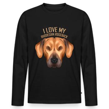Dog Lover - I Love My Rhodesian Ridgeback - Men's Premium Organic Long Sleeve Shirt - black - Front - Nico (187cm)