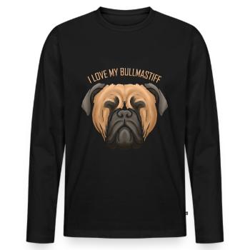 Dog Lover - J’aime mon bullmastif - T-shirt manches longues Premium bio Homme - noir - Devant - Nico (187cm)