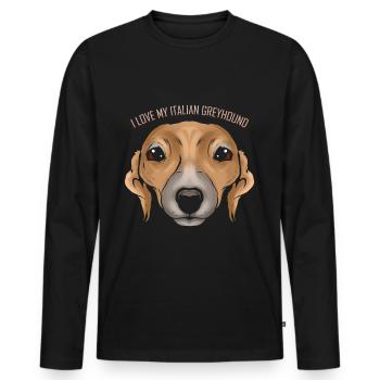 Dog Lover - I Love My Italian Greyhound - Men's Premium Organic Long Sleeve Shirt - black - Front - Nico (187cm)