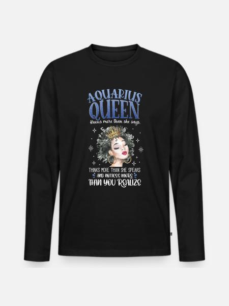 Aquarius Queen - Men's Premium Organic Long Sleeve Shirt - black