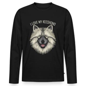 Dog Lover - J’aime mon Keeshond - T-shirt manches longues Premium bio Homme - noir - Devant - Nico (187cm)
