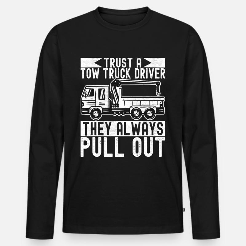 Abschleppwagen Abschleppdienst - Männer Premium Bio Langarmshirt - Schwarz