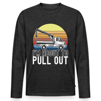 Abschleppwagen Abschleppdienst - Männer Premium Bio Langarmshirt - Anthrazit meliert - Vorne - Nico (187cm)